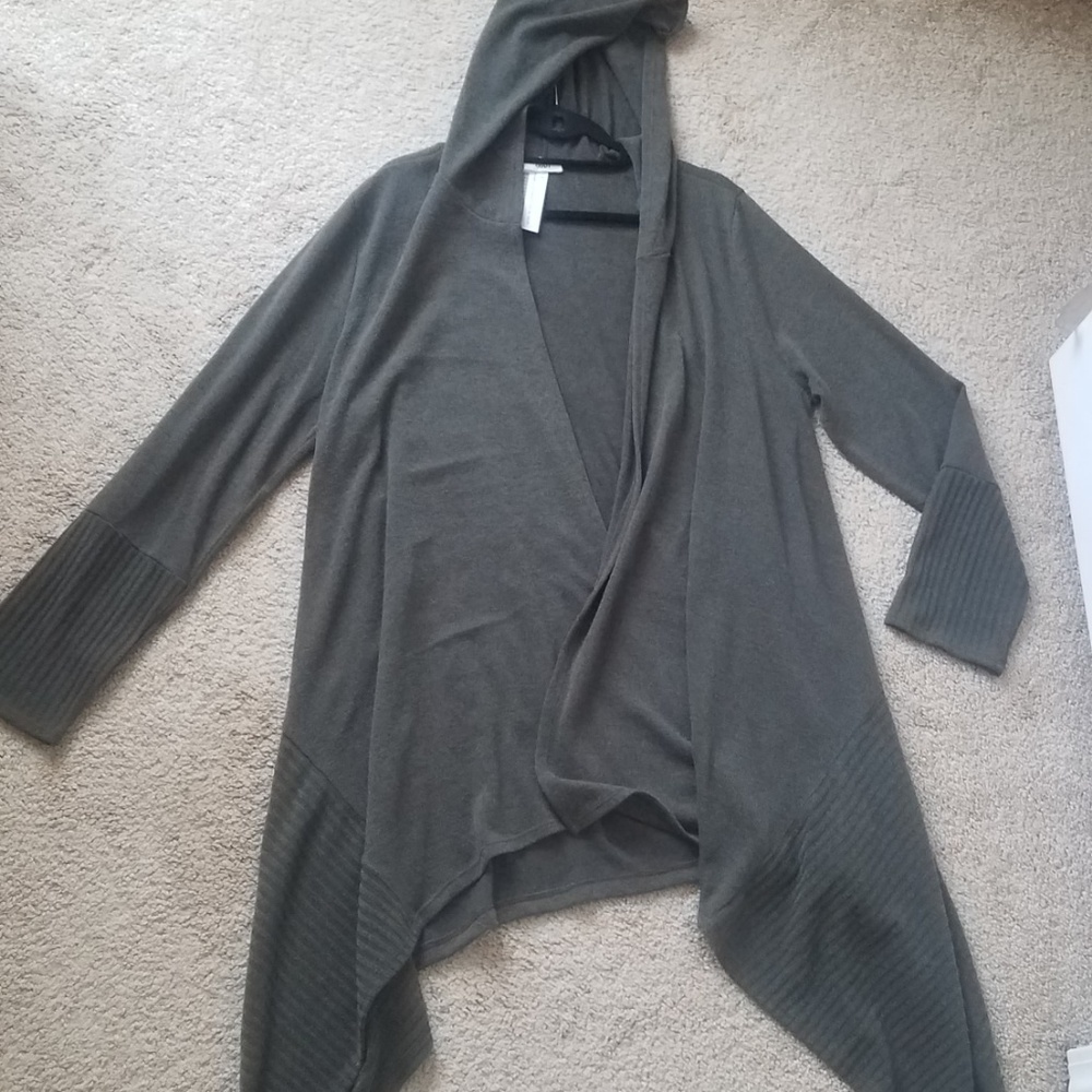 ODDY 3XL OLIVE GREEN/GRAY ASYMMETRICAL SWEATER NWT